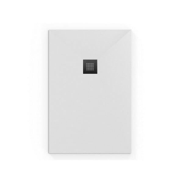 SWISS AQUA TECHNOLOGIES - Swiss Aqua Technologies Alek Receveur de douche rectangulaire 100x90 cm avec siphon, en marbre coulé, Blanc (SATALEK10090B-S) - large