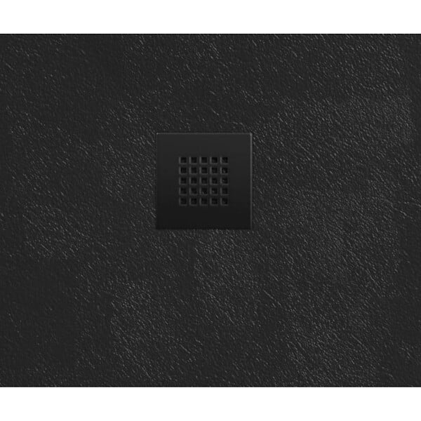 SWISS AQUA TECHNOLOGIES - B-Way Receveur de douche carré 90x90 cm avec siphon, en marbre coulé, Noir (SATALEK90Q-S) - large