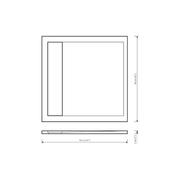 CERAMIA - Ceramia Alda Receveur de douche 90x90cm en pierre de synthèse durable, noir mat (ALD15-9090N) - large