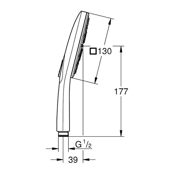 GROHE - Grohe Rainshower Smartactive 130 Cube Douchette à main 3 jets, hard graphite brossé (26582AL0) - large
