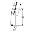GROHE - Grohe Rainshower Smartactive 130 Cube Douchette à main 3 jets, hard graphite brossé (26582AL0) - vignette