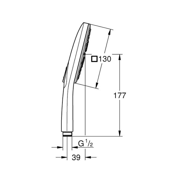 GROHE - Rainshower SmartActive 130 Cube douchette 3 jets, chrome (G26582000) - large