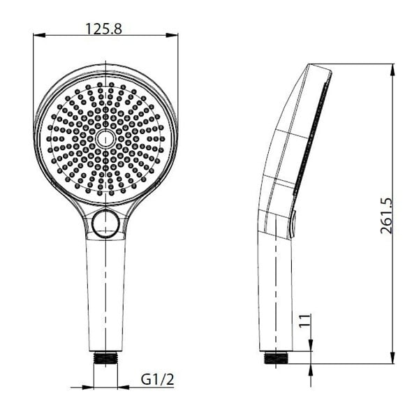 SWISS AQUA TECHNOLOGIES - Douchette à main 3 jets,  diamètre 12,5 cm, noir mat (SATBSRS81C) - large