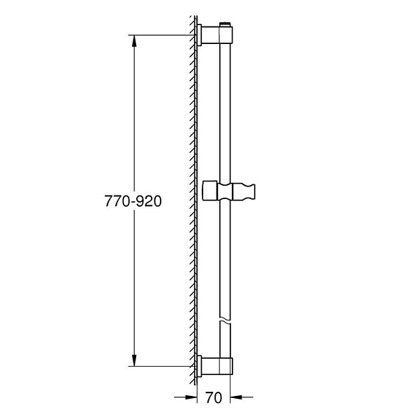 GROHE - Vitalio Universal Barre de douche 900 mm Ø 22 mm, noir mat (269612431) - large
