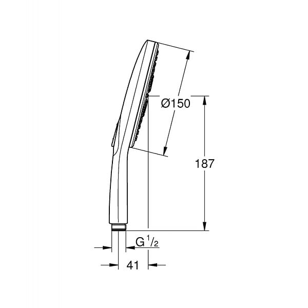 GROHE - Rainshower Smartactive 150 Douchette 3 jets, Chrome et blanc (26554LS0) - large