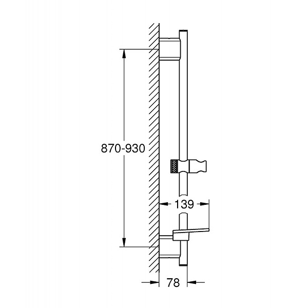 GROHE - Rainshower Smartactive Barre de douche 900mm avec curseur et support orientable, Warm Sunset (26603DA0) - large