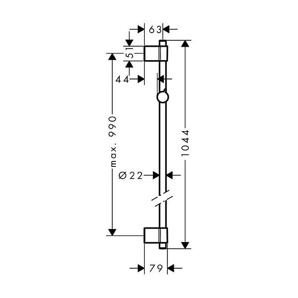 HANSGROHE - Barre de douche Unica'Varia 1,05m, sans flexible, chromé (27356000) - large