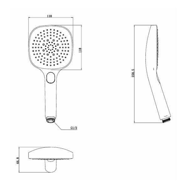 SWISS AQUA TECHNOLOGIES - Swiss Aqua Technologies Douchette à main 3 jets, noir mat (SATBSRS61C) - large