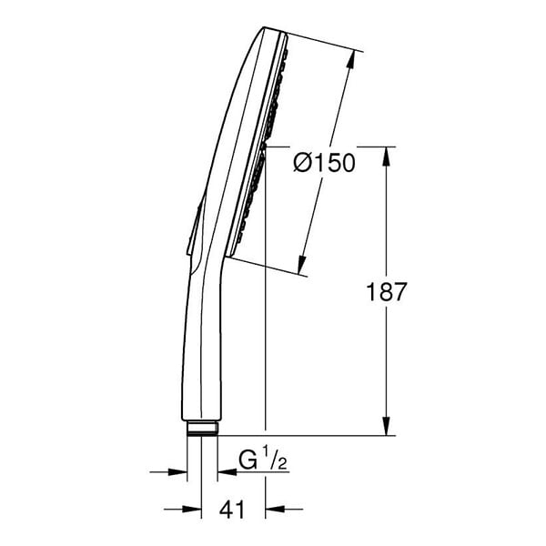 GROHE - Grohe Rainshower SmartActive 150 Douchette à main 3 jets, chrome (G26553000) - large