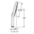 GROHE - Grohe Rainshower SmartActive 150 Douchette à main 3 jets, chrome (G26553000) - vignette