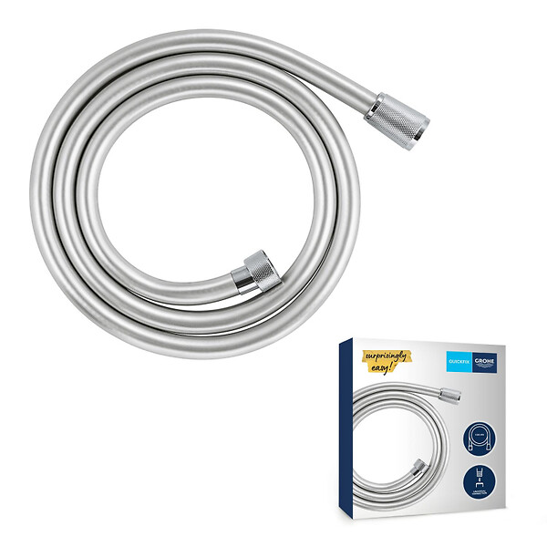 GROHE - VitalioFlex Silver flexible de douche anti-torsion 150 cm, chrome (G27505001) - large
