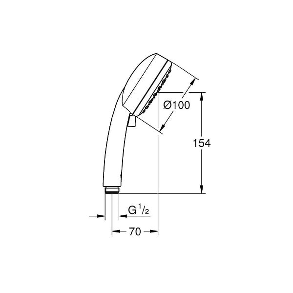 GROHE - Douchette à main Tempesta Cosmopolitan Ø 100 2 jets - débit limité à 5 l/min - large