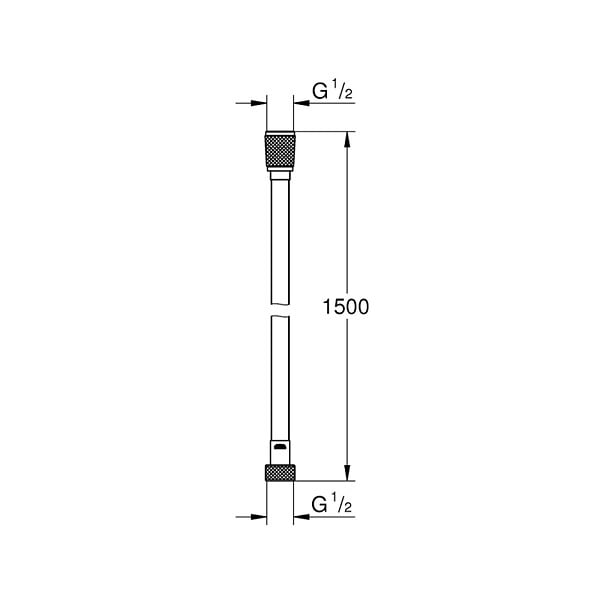 GROHE - VitalioFlex Silver Long-Life flexible de douche 150 cm, chrome (G22109000) - large