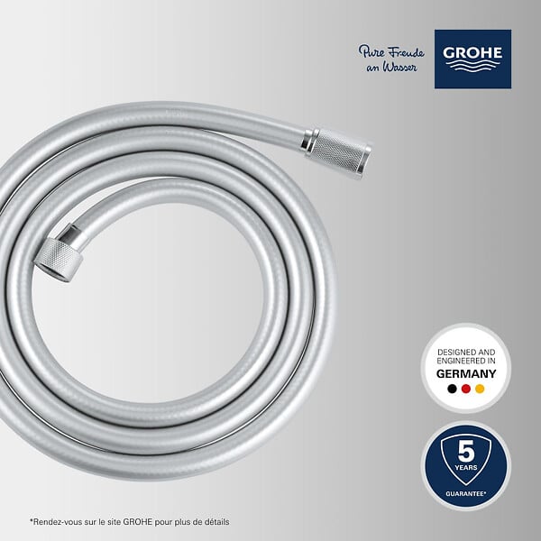 GROHE - Grohe VitalioFlex Silver flexible de douche anti-torsion 175 cm, chrome (G27506001) - large