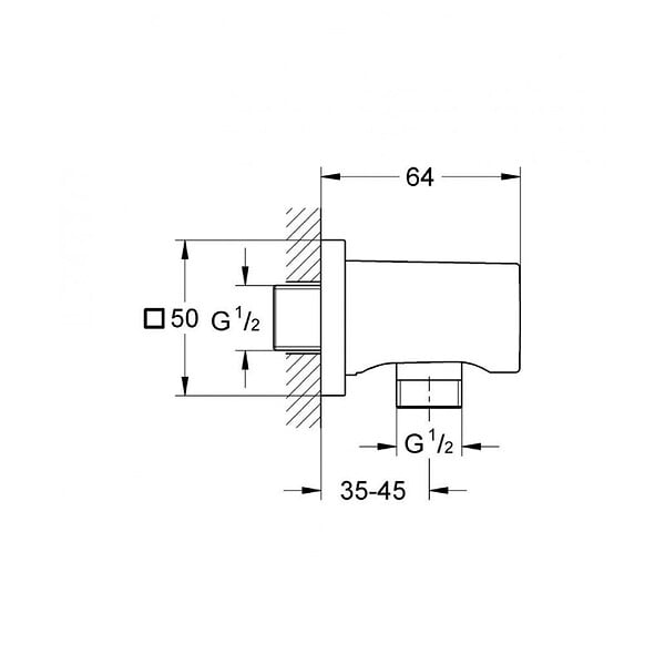 GROHE - Grohe Rainshower®  Coude à encastrer, métal (27076000) - large