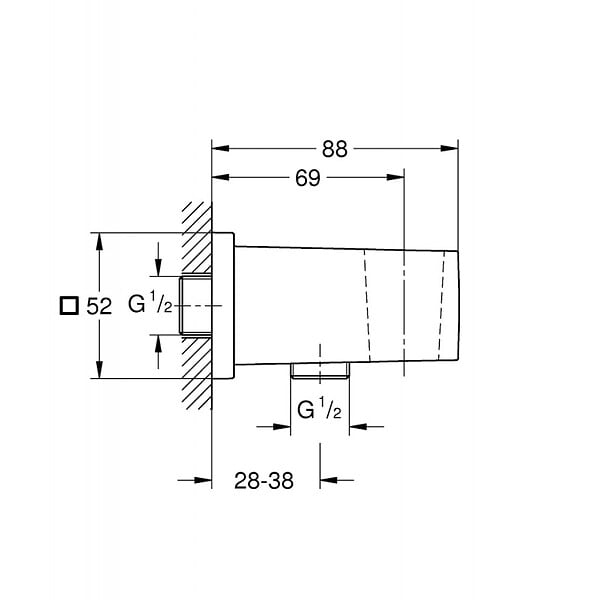 GROHE - Grohe Euphoria Cube coude à encastrer 1/2″, Hard graphite (26370A00) - large