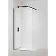 SWISS AQUA TECHNOLOGIES - Swiss Aqua Technologies Walk-in 110x200cm Paroi en verre Crystal Glass® 8 mm anticalcaire, avec bras et profilés noir mat (SATBWI110PRC) - vignette