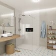 SWISS AQUA TECHNOLOGIES - Swiss Aqua Technologies Walk-in 110x200cm paroi en verre Crystal Glass®  8 mm anticalcaire, avec bras et profilés chrome brillant (SATBWI110PR) - vignette
