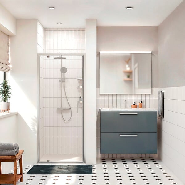 CERAMIA - Ceramia Zenith Porte de douche 100x195cm pivotante anticalcaire avec profilés Chrome brillant (CERAHZ100C) - large