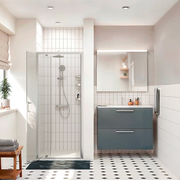 CERAMIA - Ceramia Zenith Porte de douche 100x195cm pivotante anticalcaire avec profilés Chrome brillant (CERAHZ100C) - large