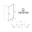 CERAMIA - Ceramia Zenith Porte de douche 100x195cm pivotante anticalcaire avec profilés Chrome brillant (CERAHZ100C) - vignette