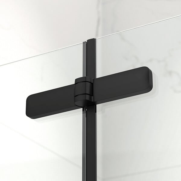 SWISS AQUA TECHNOLOGIES - Swiss Aqua Technologies SK Porte de douche 80x196cm pliante anticalcaire avec profilé noir mat (SATSK80NIKAC) - large