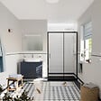CERAMIA - Ceramia PURA Porte de douche 120x195cm coulissante anticalcaire avec profilés Noir mat (CERAHP120B) - vignette