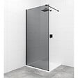 SWISS AQUA TECHNOLOGIES - Swiss Aqua Technologies Walk-in 80x200cm Paroi en verre fumé 8 mm anticalcaire, avec bras et profilés noir mat (SATBWI80KSPRC) - vignette