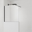 SWISS AQUA TECHNOLOGIES - Swiss Aqua Technologies Pare-muret 120x100cm Paroi en verre Crystal Glass® 8 mm anticalcaire, avec bras et profilés noir mat (SATBWIS120PRC) - vignette