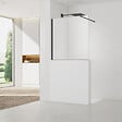 SWISS AQUA TECHNOLOGIES - Swiss Aqua Technologies Pare-muret 100x90cm Paroi en verre Crystal Glass® 8 mm anticalcaire, avec bras et profilés noir mat (SATBWIS90PRC) - vignette