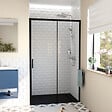 SWISS AQUA TECHNOLOGIES - Swiss Aqua Technologies TEX BB Porte de douche 120x195cm coulissante anticalcaire avec profilés noir mat  (TEXDBB120CT-SET) - vignette