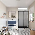 SWISS AQUA TECHNOLOGIES - Swiss Aqua Technologies TEX BB Porte de douche 120x195cm coulissante anticalcaire avec profilés noir mat  (TEXDBB120CT-SET) - vignette
