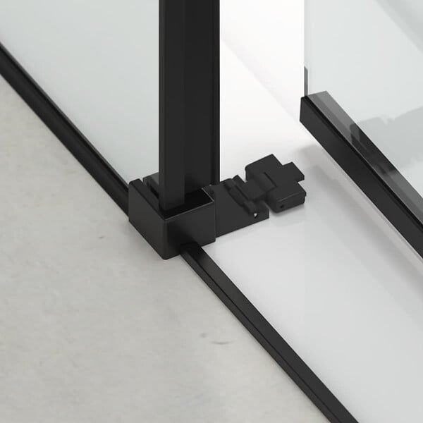 SWISS AQUA TECHNOLOGIES - Swiss Aqua Technologies TEX BB Porte de douche 120x195cm coulissante anticalcaire avec profilés noir mat  (TEXDBB120CT-SET) - large
