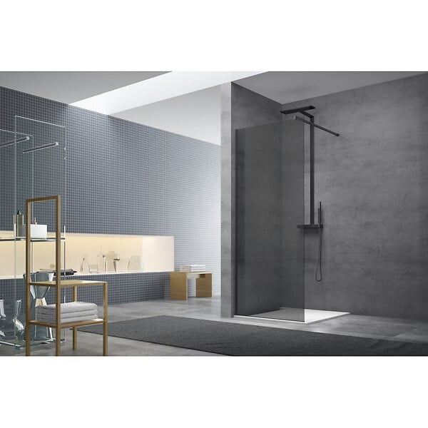 SWISS AQUA TECHNOLOGIES - Swiss Aqua Technologies Paroi de douche à l'italienne 87x200cm Walk-in, verre fumé (WI90KS) - large