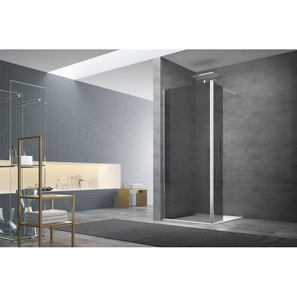 SWISS AQUA TECHNOLOGIES - Swiss Aqua Technologies Paroi de douche à l'italienne 87x200cm Walk-in, verre fumé (WI90KS) - large