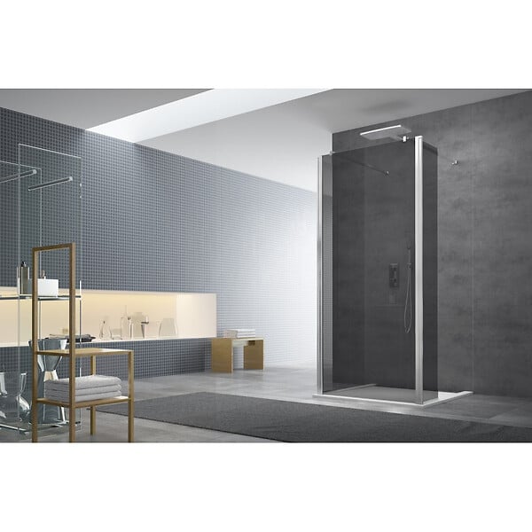 SWISS AQUA TECHNOLOGIES - Swiss Aqua Technologies Paroi de douche à l'italienne 87x200cm Walk-in, verre fumé (WI90KS) - large