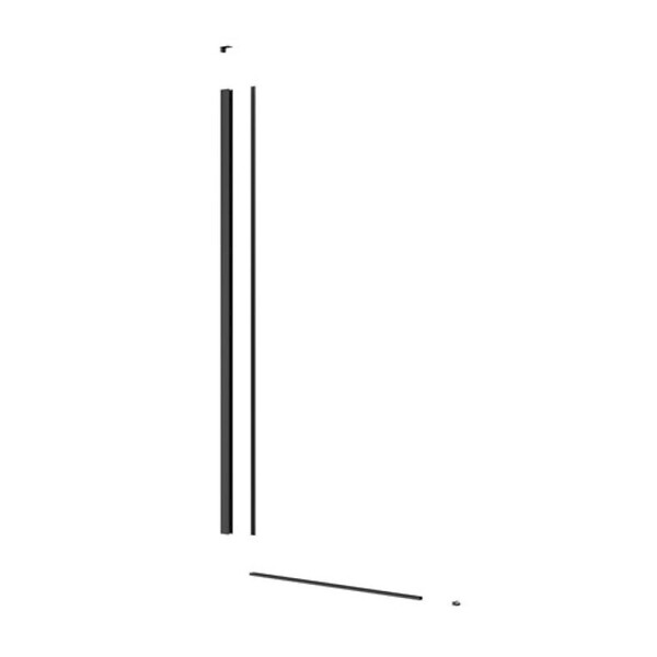 SWISS AQUA TECHNOLOGIES - Swiss Aqua Technologies Pare-muret 100x100cm Paroi en verre Crystal Glass® 8 mm anticalcaire, avec bras et profilés noir mat (SATBWIS100PRC) - large
