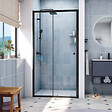 SWISS AQUA TECHNOLOGIES - Swiss Aqua Technologies SAT PROJECT  Porte de douche 100x185cm coulissante avec profilé noir mat (SATPROMUD100CT) - vignette