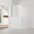 SWISS AQUA TECHNOLOGIES - Swiss Aqua Technologies Pare-muret 120x100cm Paroi en verre Crystal Glass® 8 mm anticalcaire, avec bras et profilés chrome brillant (SATBWIS120PR) - vignette