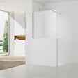 SWISS AQUA TECHNOLOGIES - Swiss Aqua Technologies Pare-muret 100x90 cm Paroi en verre Crystal Glass® 8 mm anticalcaire, avec bras et profilés chrome brillant (SATBWIS90PR) - vignette