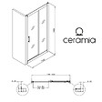 CERAMIA - Ceramia PURA Porte de douche 120x195cm coulissante anticalcaire avec profilés Chrome brillant (CERAHP120C) - vignette