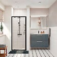 CERAMIA - Ceramia Zenith Porte de douche 90x195cm pivotante anticalcaire avec profilés Noir mat (CERAHZ90B) - vignette