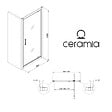 CERAMIA - Ceramia Zenith Porte de douche 90x195cm pivotante anticalcaire avec profilés Noir mat (CERAHZ90B) - vignette