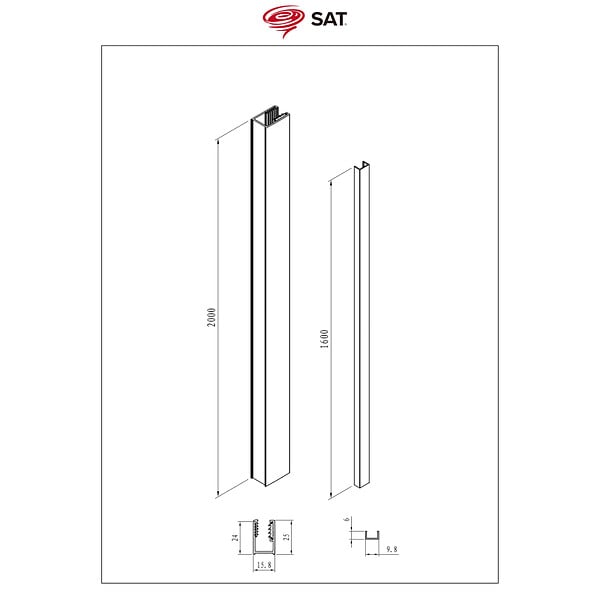 SWISS AQUA TECHNOLOGIES - Swiss Aqua Technologies Walk-in Set pour installation de paroi de douche avec profilé, rail inférieur et kit de montage, Chrome - large
