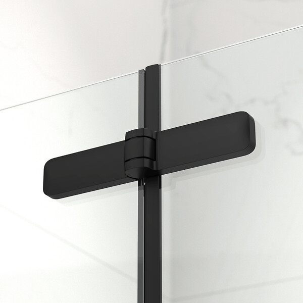 SWISS AQUA TECHNOLOGIES - Swiss Aqua Technologies SK Porte de douche 90x196cm pliante anticalcaire avec profilé noir mat (SATSK90NIKAC) - large