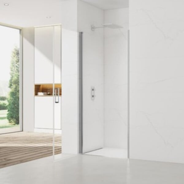SWISS AQUA TECHNOLOGIES - Swiss Aqua Technologies Set Porte de douche 80x196 cm transparente + Profilé pour paroi de douche + Poignée pour porte de douche (SATFUD80NIKA) - large