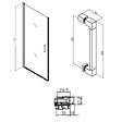 SWISS AQUA TECHNOLOGIES - Swiss Aqua Technologies Set Porte de douche 80x196 cm transparente + Profilé pour paroi de douche + Poignée pour porte de douche (SATFUD80NIKA) - vignette