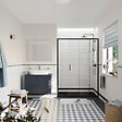 CERAMIA - Ceramia PURA Porte de douche 140x195cm coulissante anticalcaire avec profilés Noir mat (CERAHP140B) - vignette