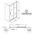CERAMIA - Ceramia PURA Porte de douche 140x195cm coulissante anticalcaire avec profilés Noir mat (CERAHP140B) - vignette
