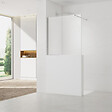 SWISS AQUA TECHNOLOGIES - Swiss Aqua Technologies Pare-muret 100x100cm Paroi en verre Crystal Glass® 8 mm anticalcaire, avec bras et profilés chrome brillant (SATBWIS100PR) - vignette